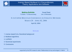 Inverse&ndash;Based Multilevel ILU Preconditioners Theory, Applications
