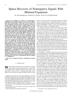 Sparse Recovery of Nonnegative Signals With Minimal Expansion