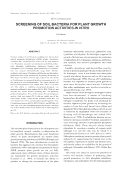 screening of soil bacteria for plant growth promotion activities in vitro