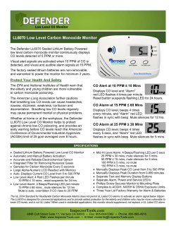 Defender LL6070 Low Level Carbon Monoxide Monitor