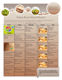 Aug-Sept Menus Aug 4 - Solana Beach School District