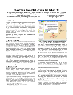 Classroom Presentation from the Tablet PC