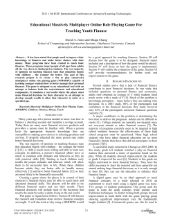 Educational Massively Multiplayer Online Role Playing Game for