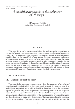 A cognitive approach to the polysemy of `through`