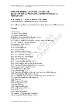 Process Optimization Strategies for Biotevhnology Products: From
