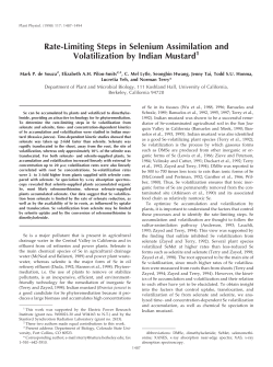 Rate-Limiting Steps in Selenium Assimilation and Volatilization by