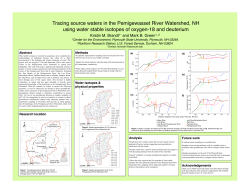 Tracing source waters in the Pemigewasset River Watershed, NH