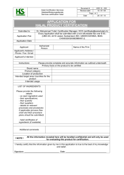 halal audit report - Halal Certification Services