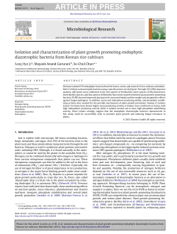 Isolation and characterization of plant growth promoting endophytic