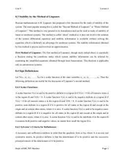 8.3 Stability by the Method of Liapunov