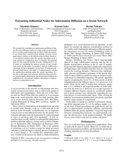 Extracting Influential Nodes for Information Diffusion on a Social