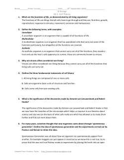 02.1 Cell Theory worksheet