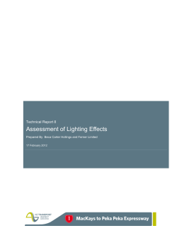 Technical Report 8 - Assessment of Lighting Effects