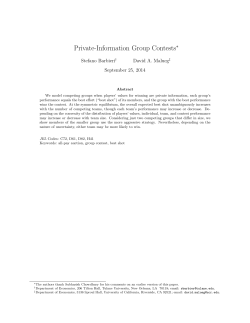 Private-Information Group Contests - Tulane University