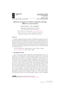 Electron transport in silicon nanowires having different cross