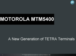 MTM5400 TETRA Mobile Radio &ndash; Product Presentation