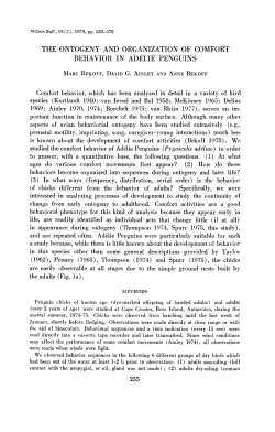 the ontogeny and organization of comfort behavior in adelie penguins