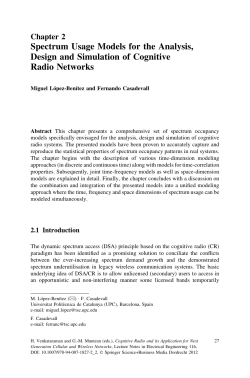 Spectrum Usage Models for the Analysis, Design and