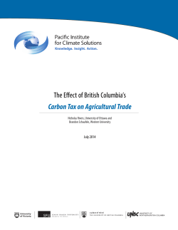 The Effect of British Columbia`s Carbon Tax on Agricultural Trade