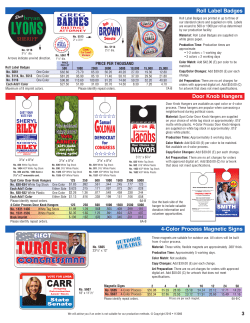 Roll Label Badges Door Knob Hangers 4-Color Process