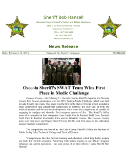 Osceola Sheriff`s SWAT Team Wins First Place in Medic