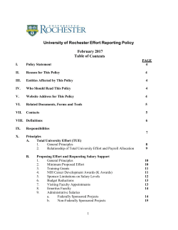 University of Rochester Effort Reporting Policy February 2017 Table