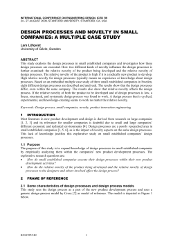 design processes and novelty in small companies: a multiple case