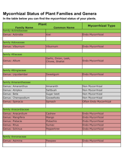Mycorrhizal Status of Plant Families and Genera