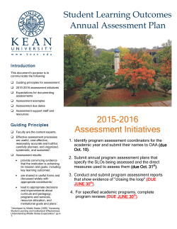 Student Learning Outcomes Annual Assessment Plan 2015