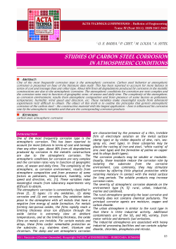 studies of carbon steel corrosion in atmospheric conditions