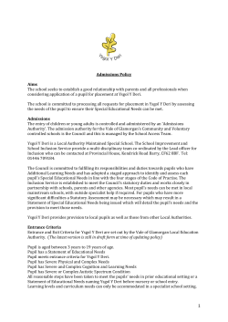 Admissions Policy