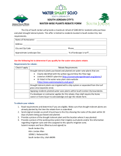 south jordan city`s water-wise plants rebate form