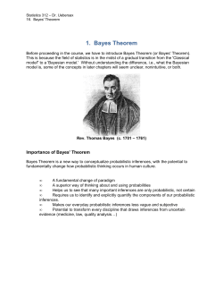 1. Bayes Theorem