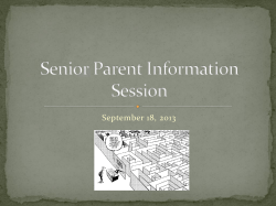 Senior Information Parent Session