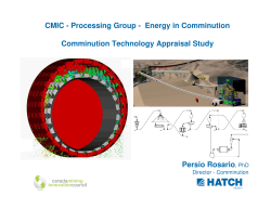CMIC - Processing Group - Energy in Comminution Comminution