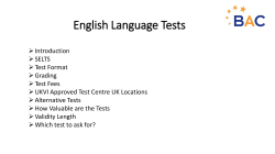 English Language Tests Webinar