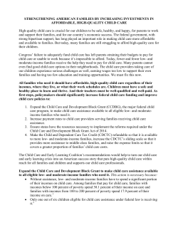 STRENGTHENING AMERICAN FAMILIES BY INCREASING