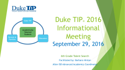 Duke TIP 6th Grade Talent Search Presentation