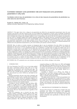 Correlation between cone penetration rate and measured