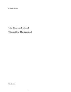 The Balmorel Model: Theoretical Background