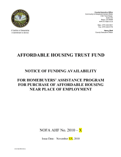 Notice of Funding Availability - Napa County