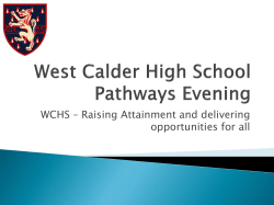 Course Choice Process - West Calder High School