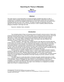 Searching for Theory in Metadata