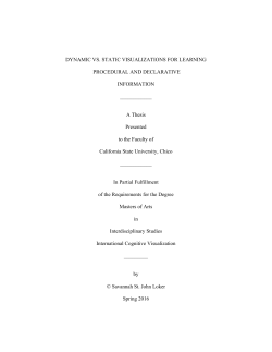 DYNAMIC VS. STATIC VISUALIZATIONS FOR LEARNING