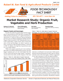 FAPC-152 Market Research Study: Organic Fruit