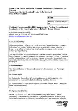 Edit Report: Update on the outcome of the DECC Local