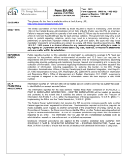 Form EIA-860 - Maryland Public Service Commission