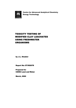 toxicity testing of modified clay leachates using freshwater organisms