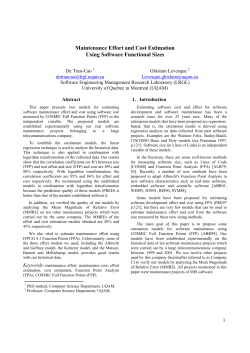 Maintenance Effort and Cost Estimation Using Software