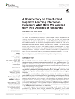 A Commentary on Parent–Child Cognitive Learning